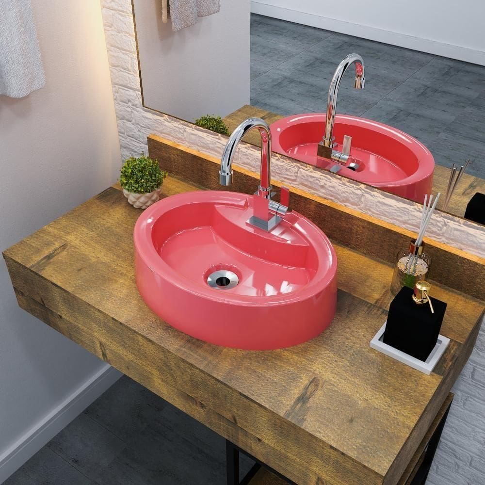 Cuba Apoio Oval Onix O43w Colorida Rosa