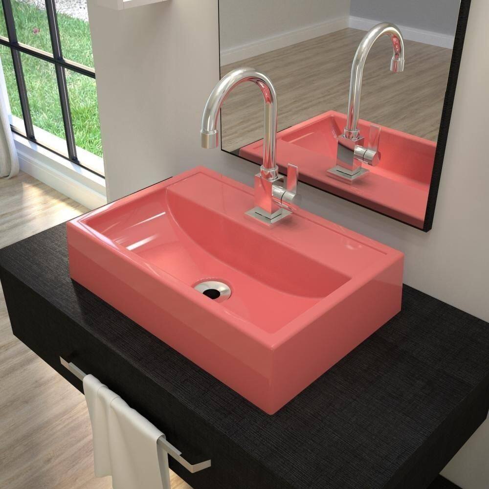 Cuba Apoio Retangular Q450w Colorida Rosa