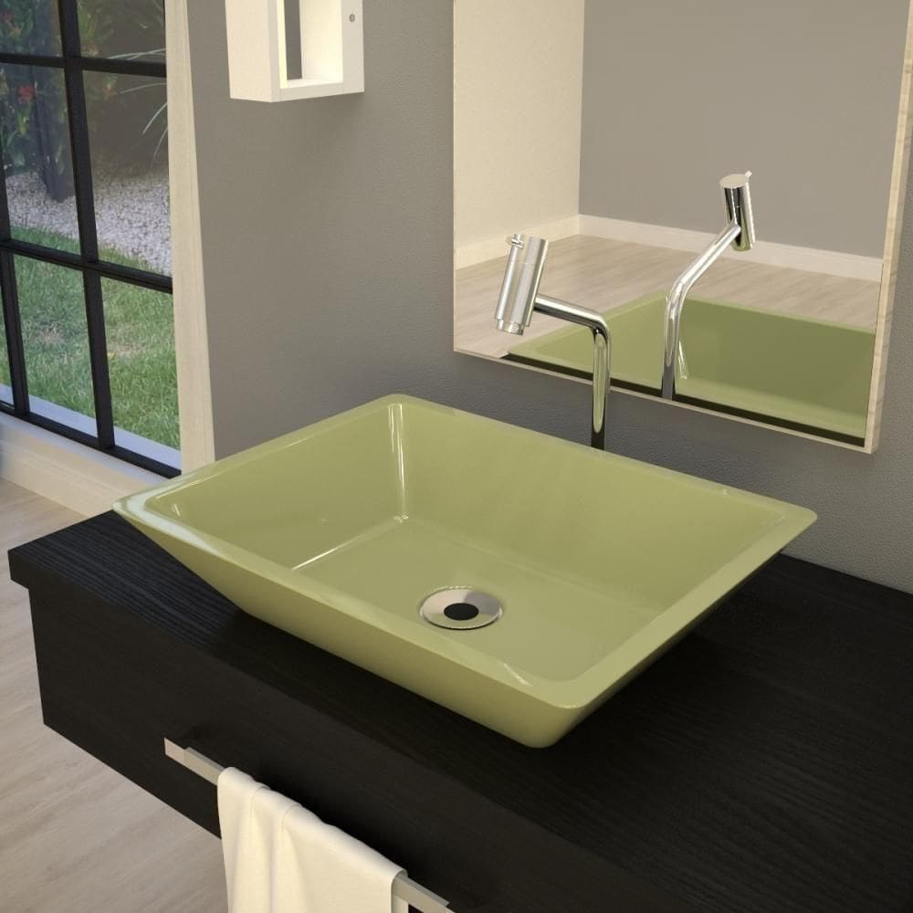 Cuba Apoio Retangular Rt45w Colorida Verde Acqua