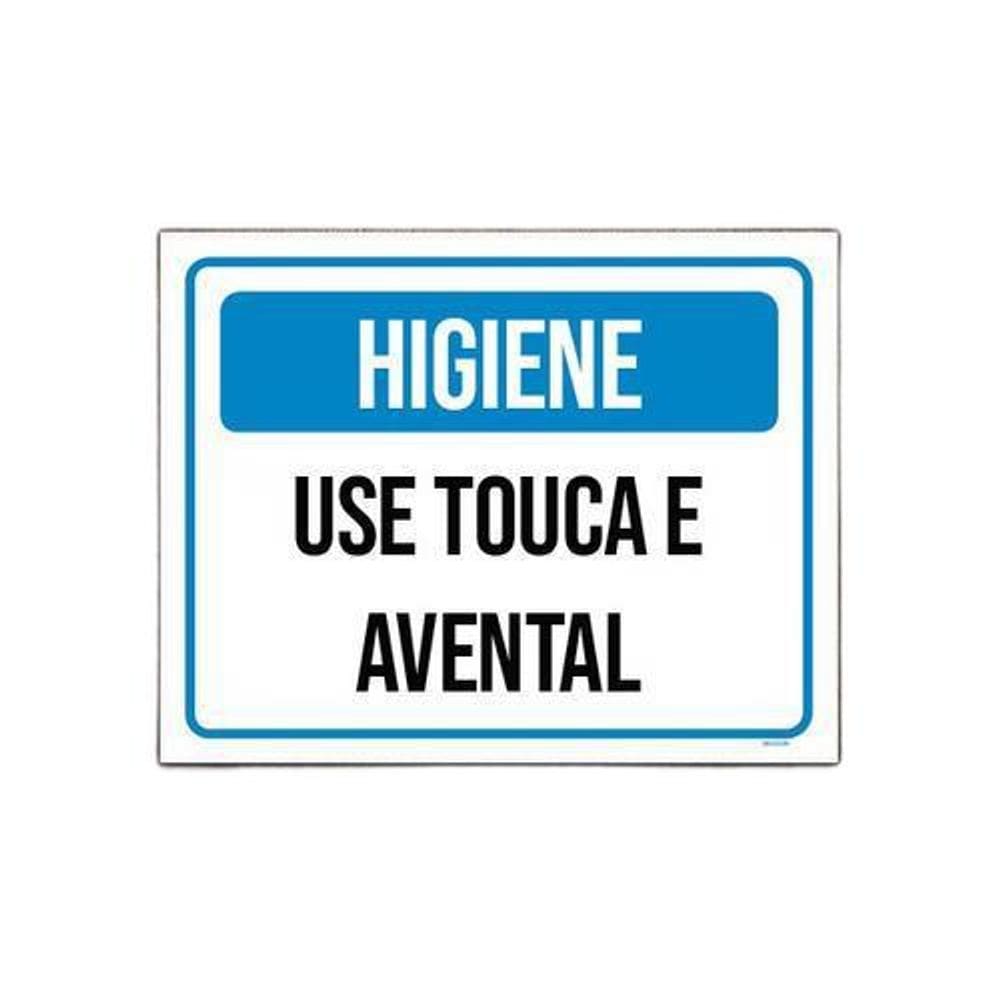 Placa Higiene Use Touca E Avental 36X46