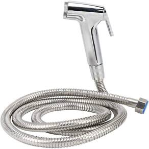 Ducha Higienica Intima Cromada Abs Com Gatilho Completa Para Banheiro Flexivel Mangueira 1m Luxo