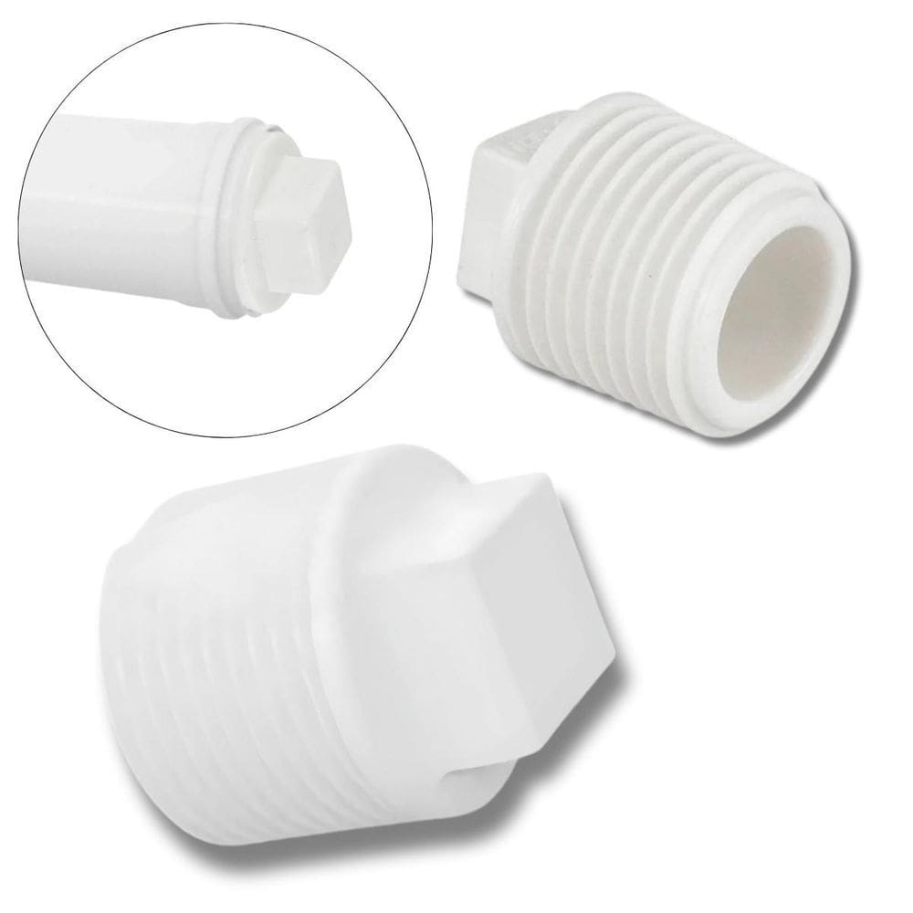 Plug Tampão 3/4 Pol Tampa Roscável Em Pvc Branco
