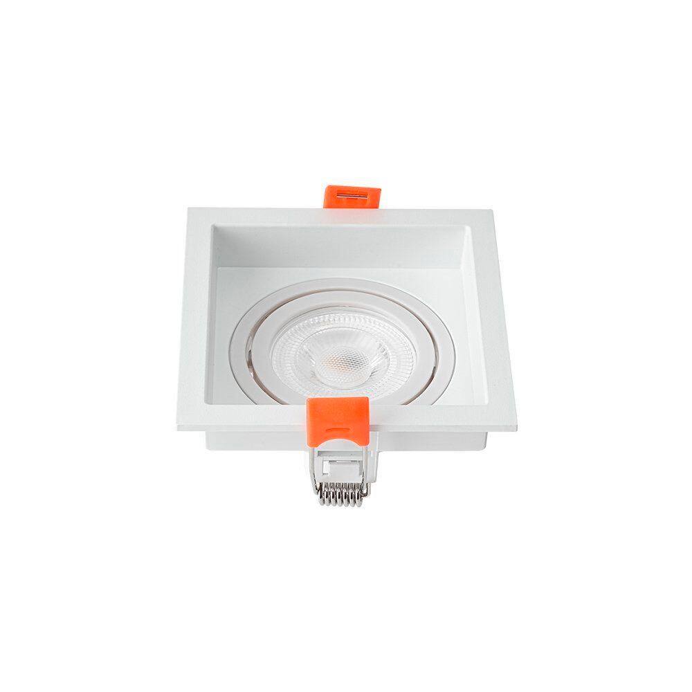 Spot de Embutir Recuado Nordecor Loyo para 1 Lâmpada GU10 MR16 Quadrado