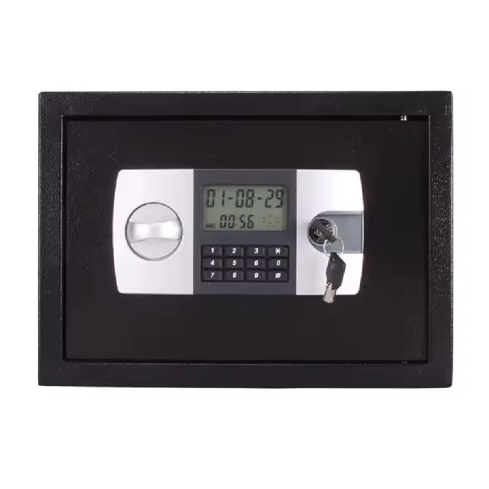 Cofre Eletronico Senha Chave Porta Documentos Display Lcd Bandeja Chumbadores Com Suporte De Parede