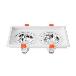 Spot de Embutir Recuado Nordecor Loyo para 2 Lâmpadas AR70 GU10 Quadrado