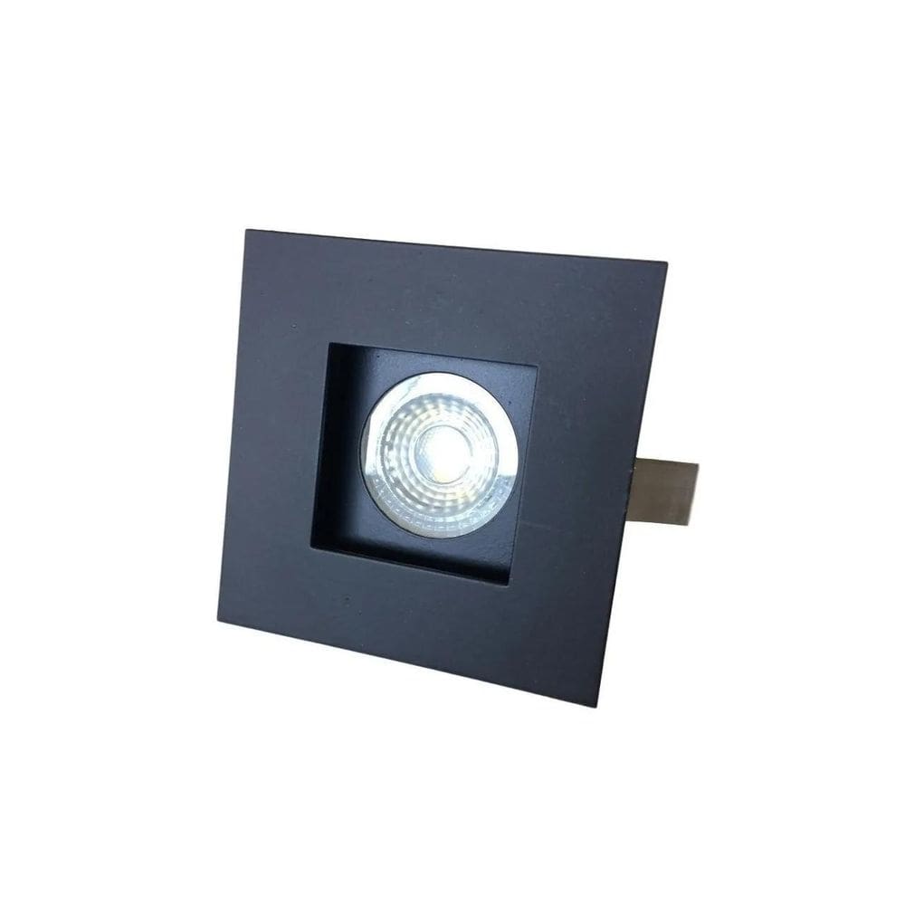 Kit 2 Spot De Embutir Mr16 Recuado Gu10 Dicroica Preto Ac977