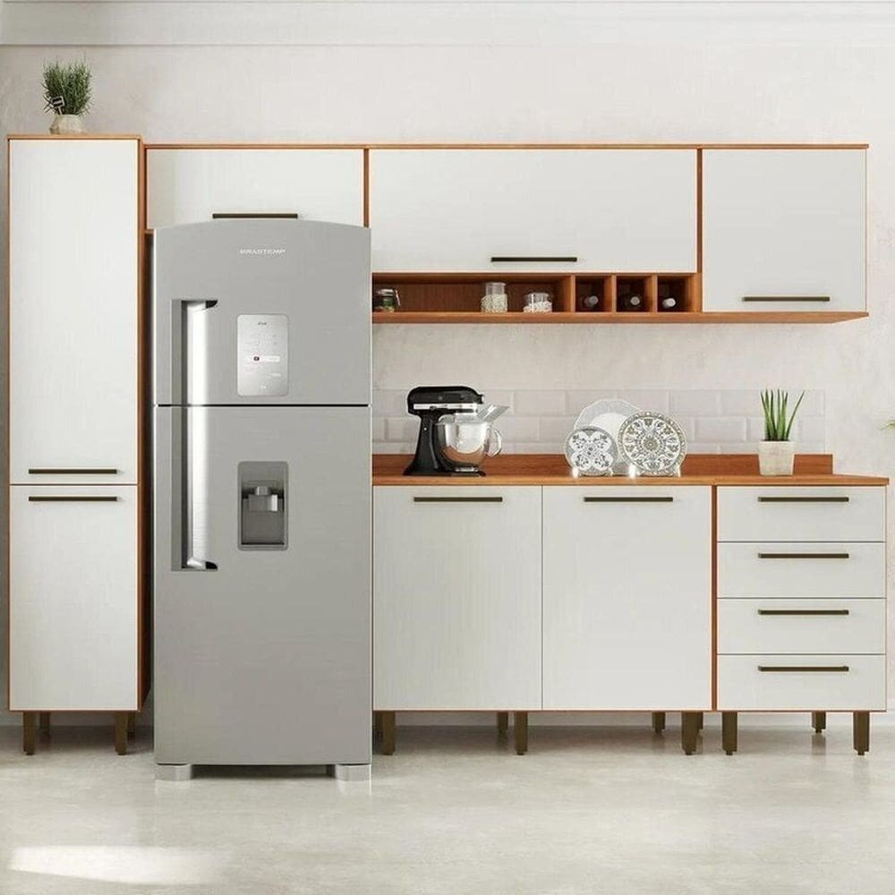 Cozinha Compacta 6 Peças 7 Portas 4 Gavetas Evolution Plus Freijó/ Off-White