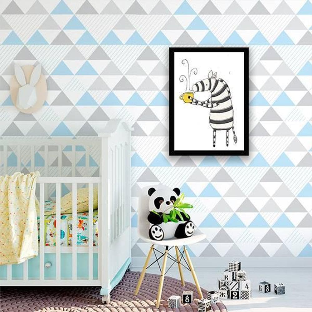 Quadro Zebrinha Café 24X18Cm - Com Vidro