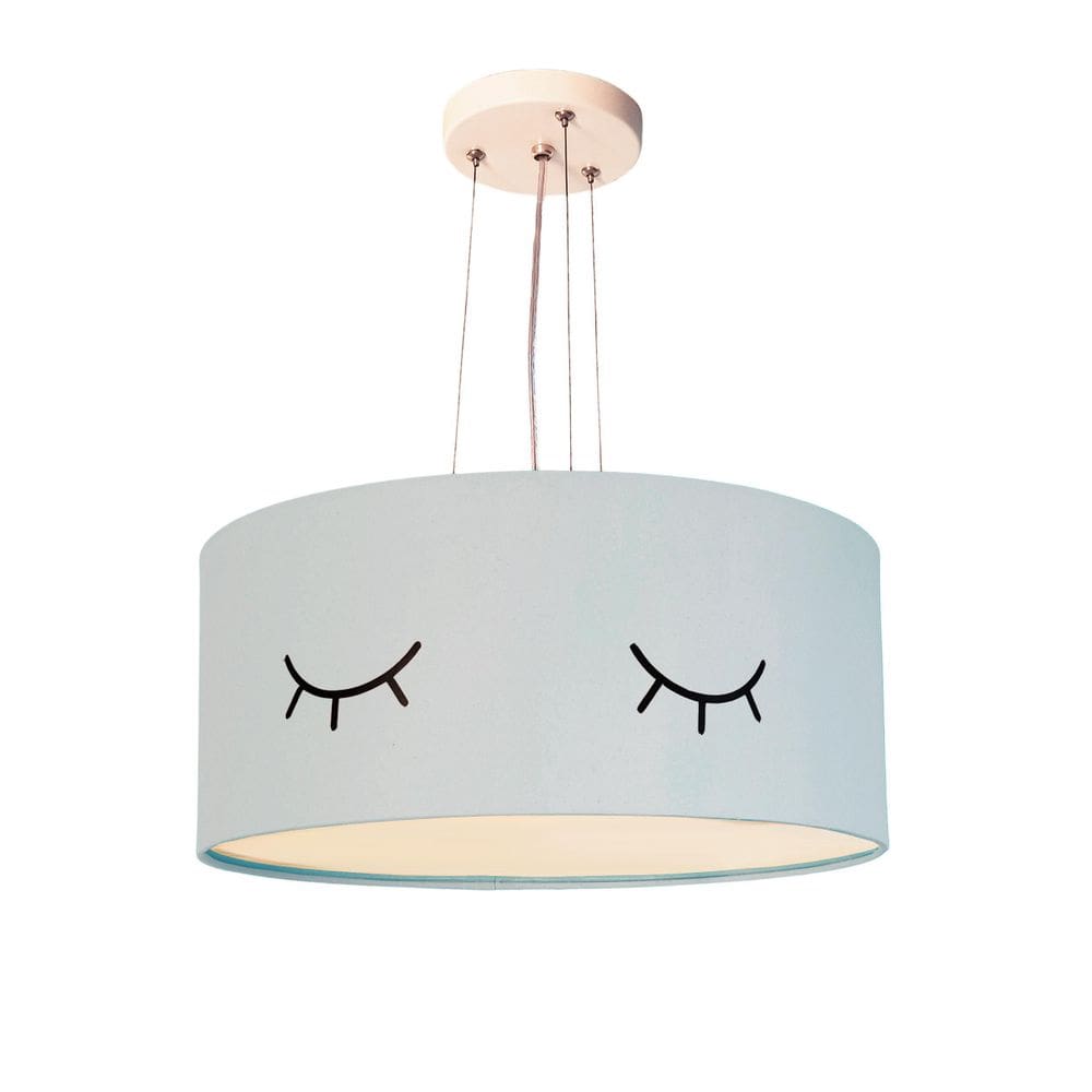 Lustre Pendente Infantil Olhinho Cúpula Azul 30X15 2E27