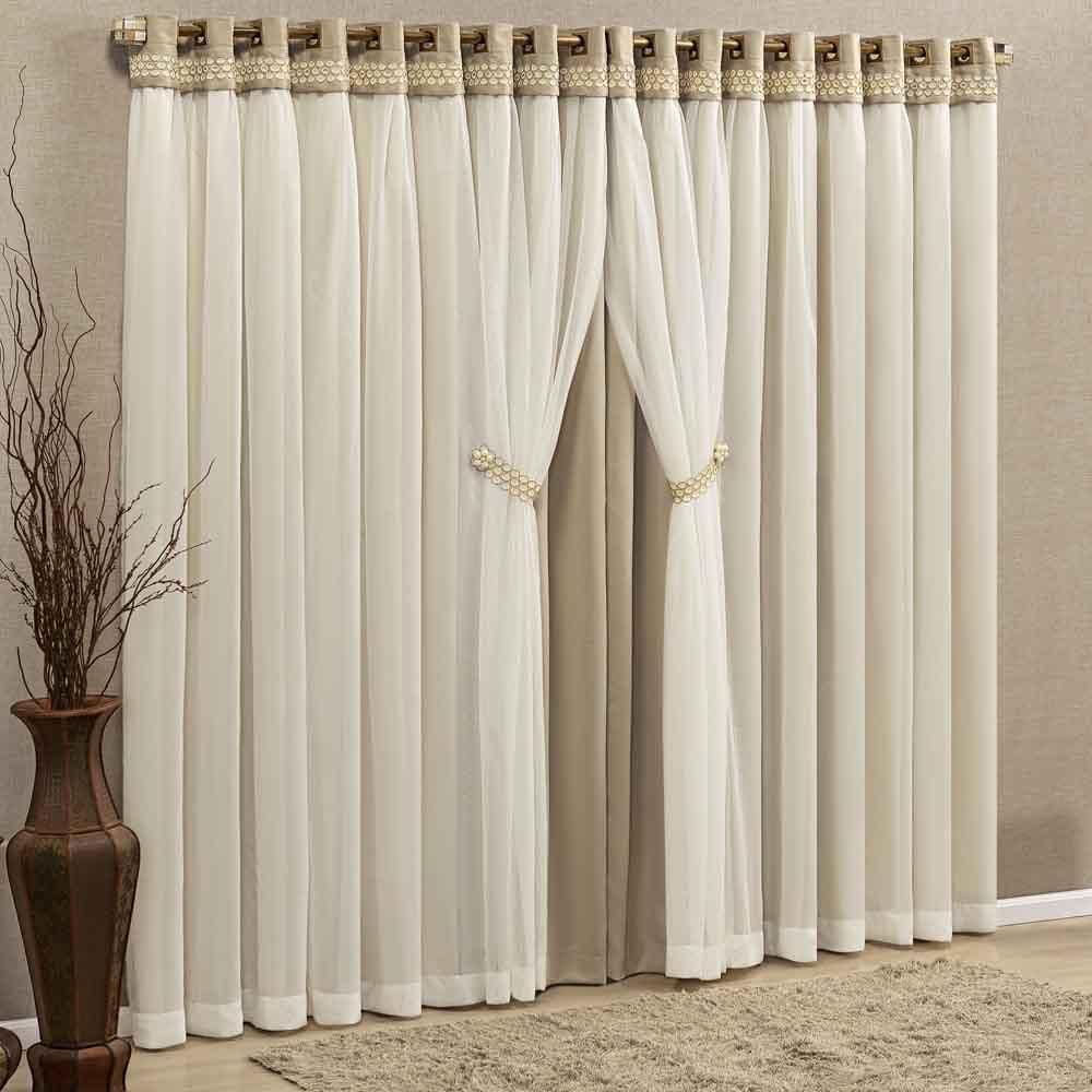 Cortina Grécia 4 Mts Sala Blackout Para Varão - Chocolate