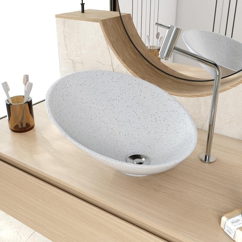 Cuba De Apoio Meia Lua Bm38w Branco Granit Matte Branco Granit Matte