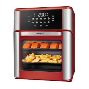 Fritadeira Air Fryer Forno Oven Mondial Vermelho e Inox 2200W 12L AFON-12L-RI 220V