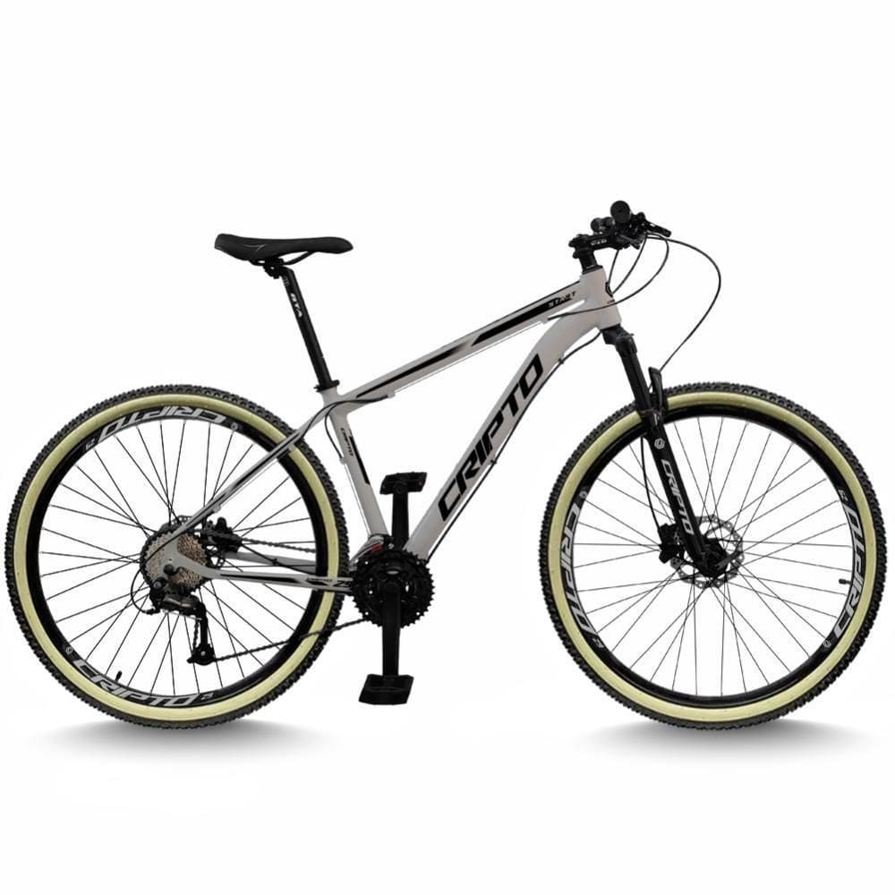 Bicicleta Aro 29 Cripto 24 Marchas Freios Disco E Suspensão Pneu Bege - Prata/preto - 15" Prata/preto