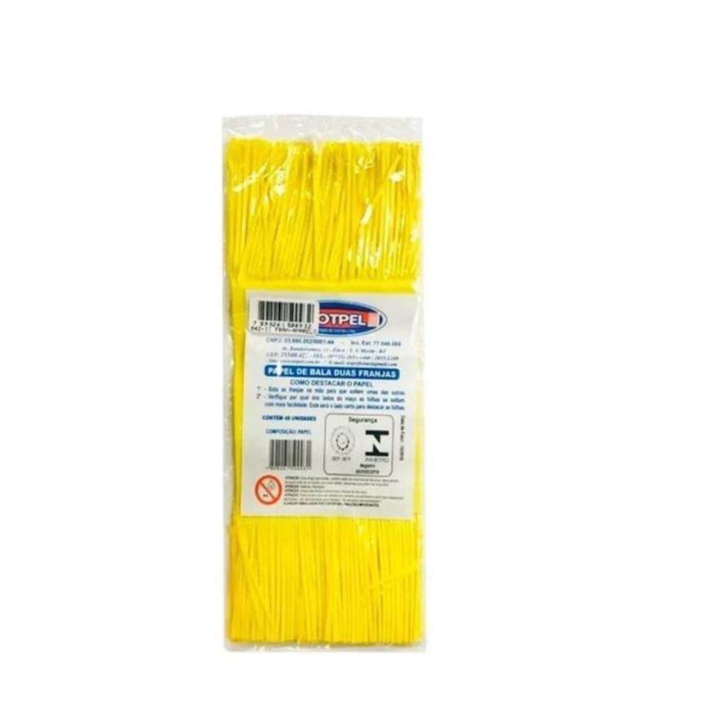 Papel Seda Amarelo Para Embalar Bala De Coco 144 Unidades