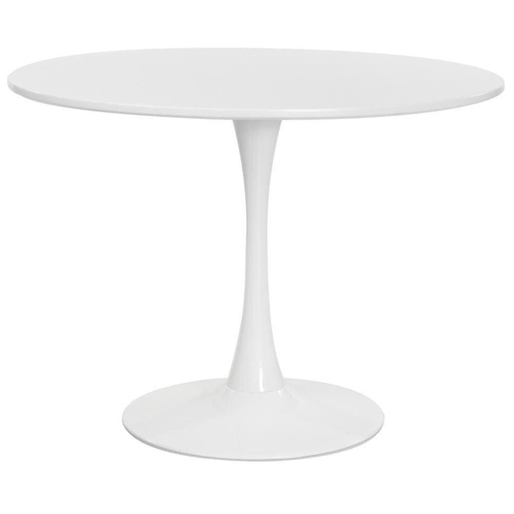 Mesa Saarinen Tulipa Redonda 120Cm Tampo Madeira Branca Sala