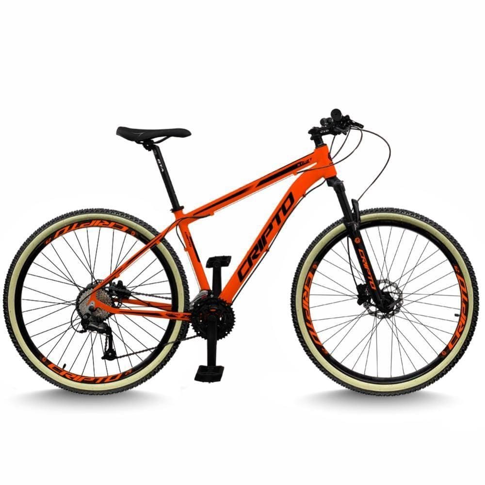 Bicicleta Aro 29 Cripto 24 Marchas Freios Disco E Suspensão Pneu Bege - Laranja/preto - 17" Laranja/preto