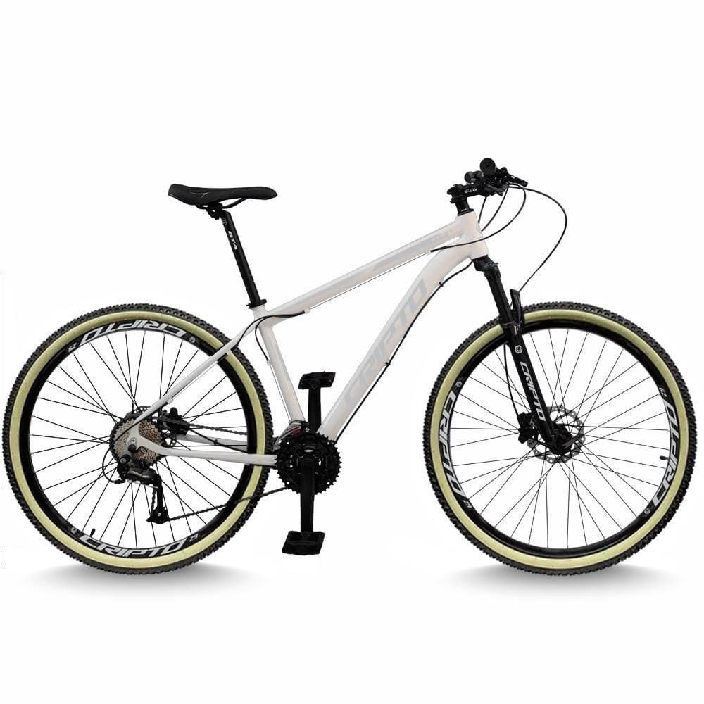 Bicicleta Aro 29 Cripto 24 Marchas Freios Disco E Suspensão Pneu Bege - Branco/prata - 17" Branco/prata