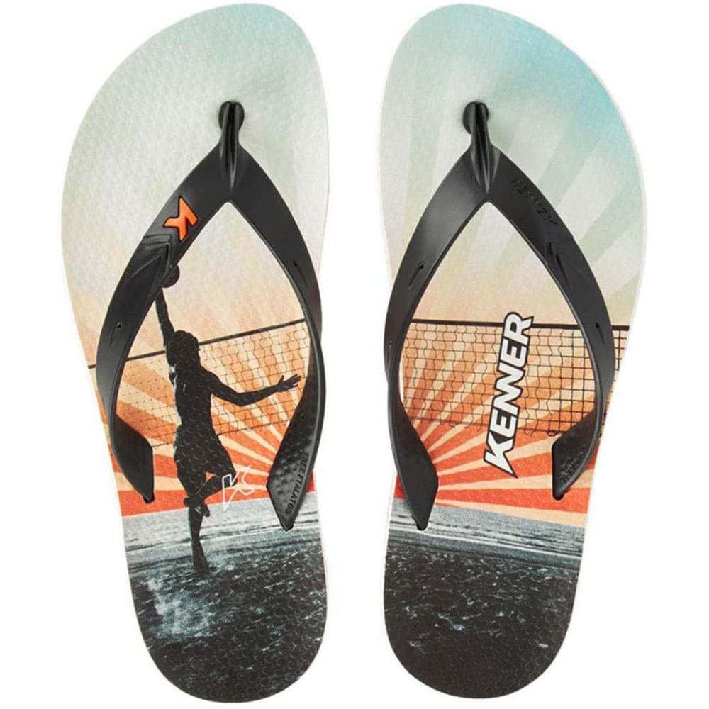 Chinelo Kenner Summer Vôlei Masculino - Preto e Laranja