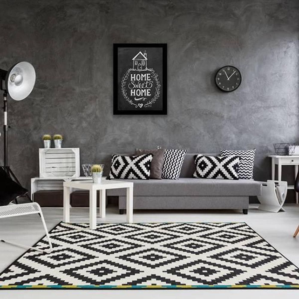 Quadro Decorativo Home Sweet Home 34X23Cm - Moldura Branca