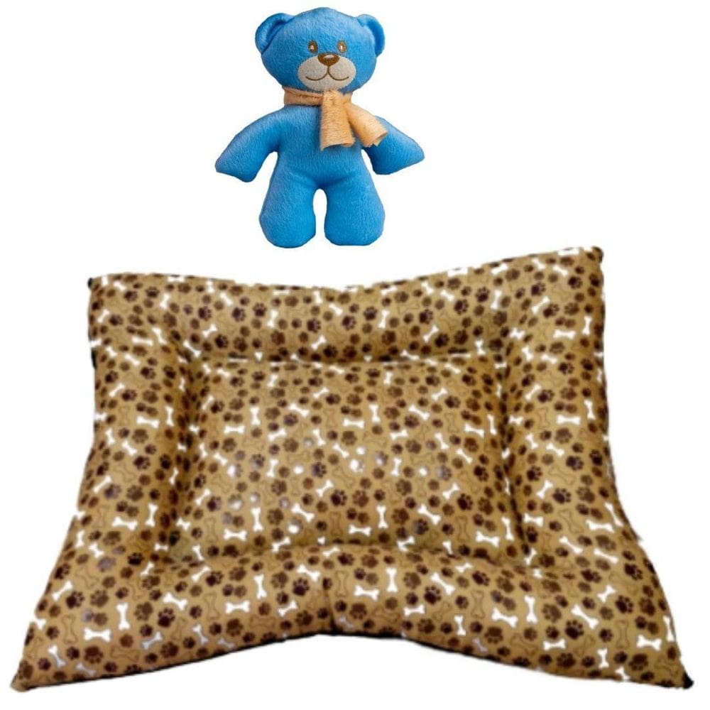 Kit Almofadão E Pelúcia Para Cães E Gatos - Marrom