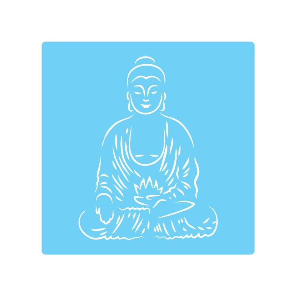 Stencil De Parede Tamako Buda - 55 X 55Cm - Ref 407