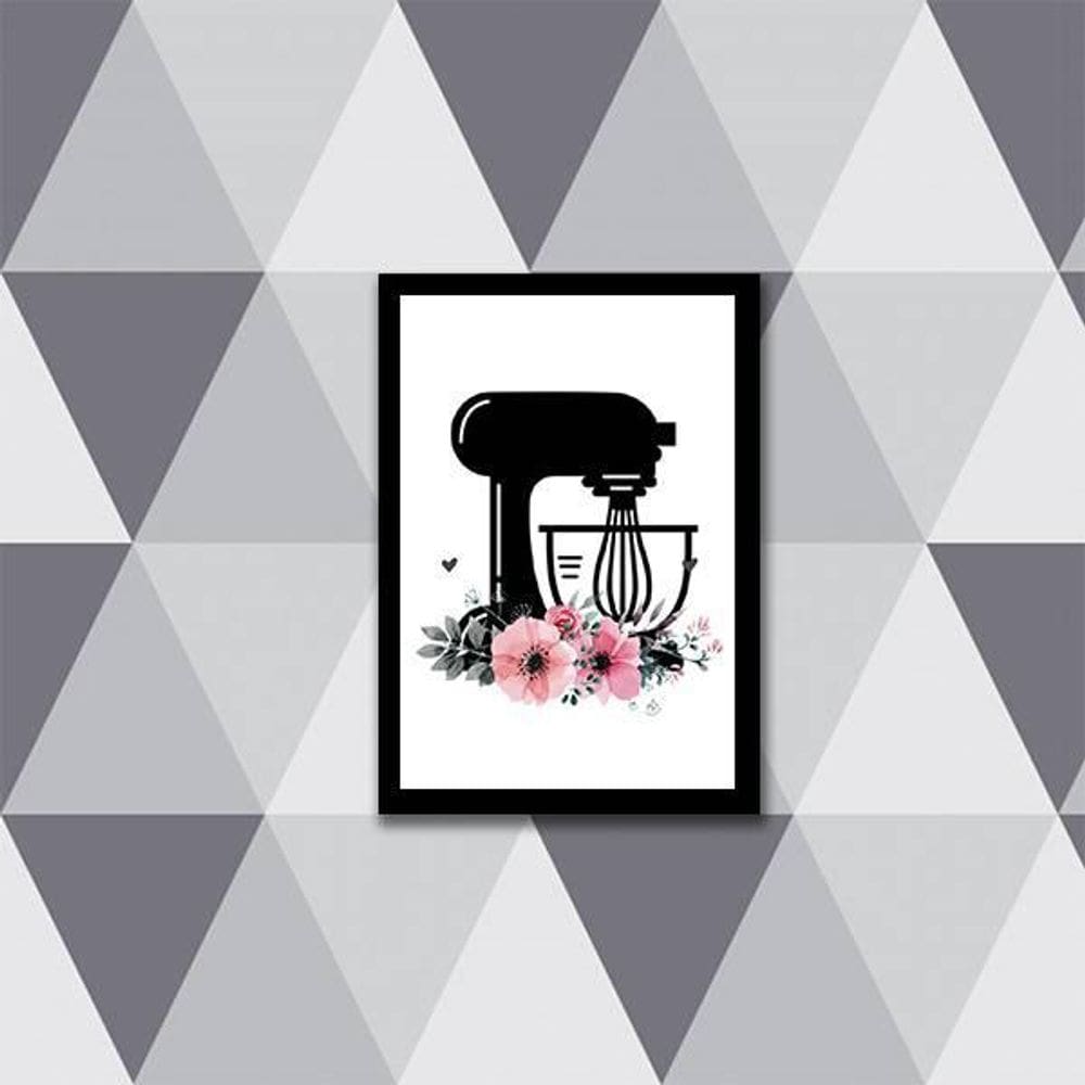 Quadro Batedeira Com Flores 24X18Cm