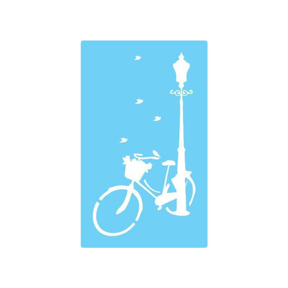 Stencil De Parede Tamako Bicicleta - 55 X 90Cm - Ref 382