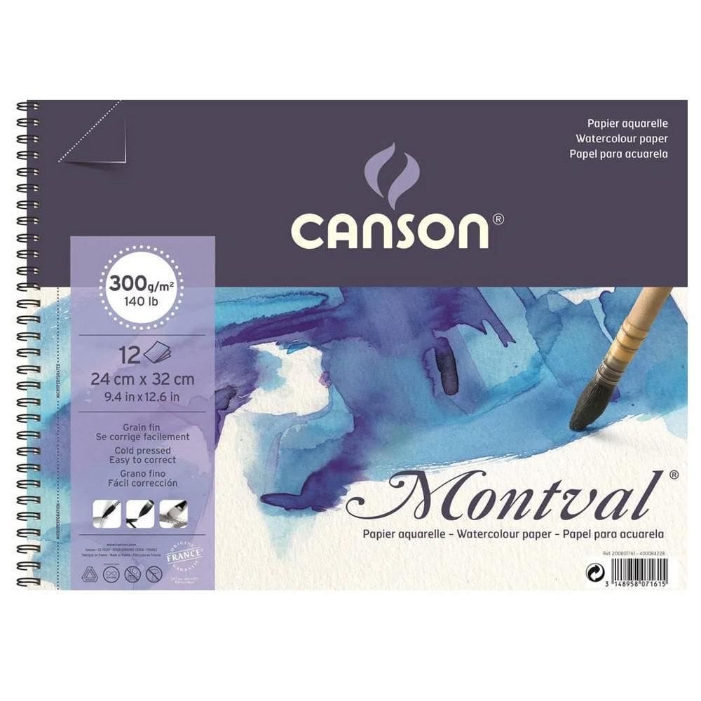 Bloco Montval Canson 24X32 300G 12 Folhas Com Espiral