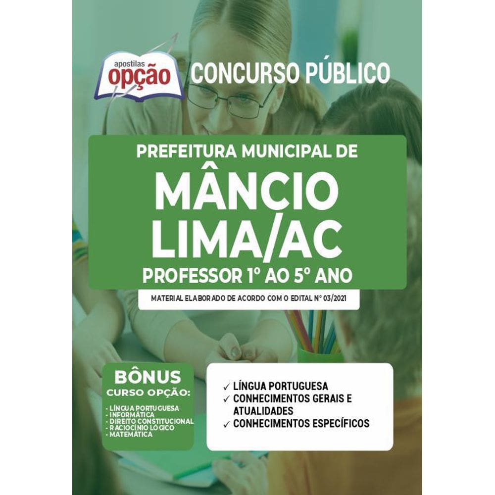 Apostila Mâncio Lima Ac - Professor 1º Ao 5º Ano