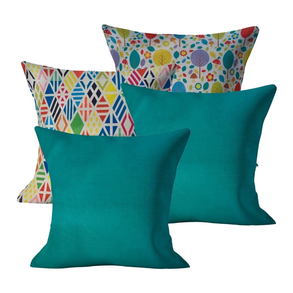 Kit 4 Capas de Almofada Decorativa 45x45cm Sofá Cama Kit 01