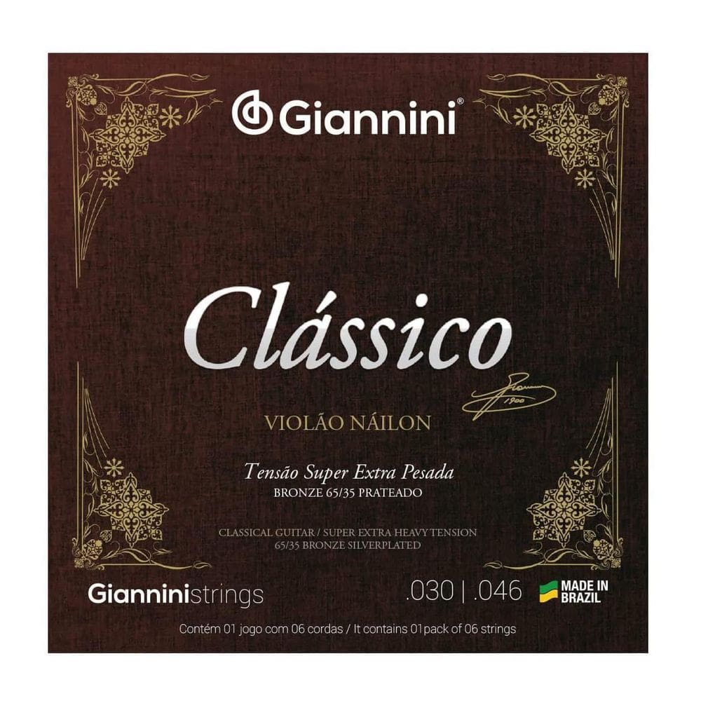 Cordas Giannini Clássico Violão Nylon T. Super Extra Pesada
