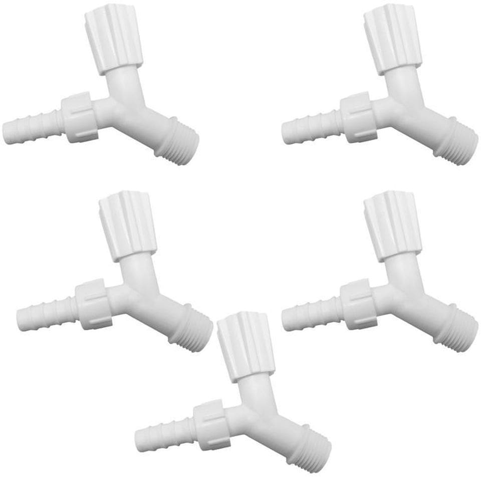Kit 5 Torneiras Para Tanque E Jardim Bico 1/2 Branca
