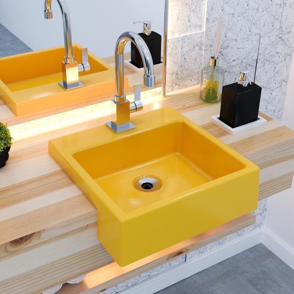 Cuba Semi Encaixe Quadrada Xq355w Colorida Amarelo