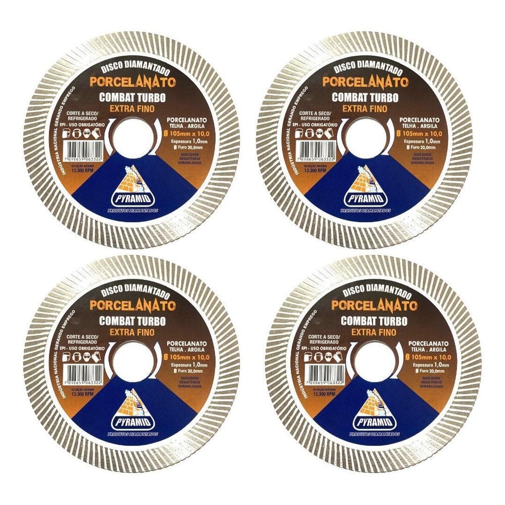 4 Disco Porcelanato 105Mm Para Serra Bosch Dewalt Fino