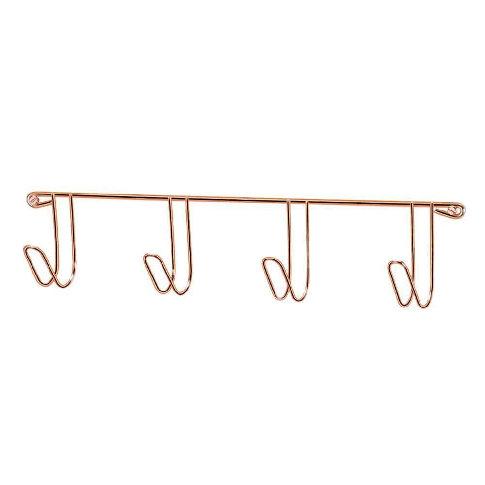 Suporte Para Toalhas Com 4 Ganchos Rose Gold - Arthi