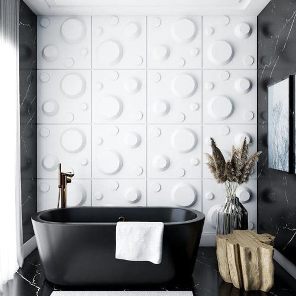 Placas Poliestireno 3D Revestimento 0,5mm Lunar Branco