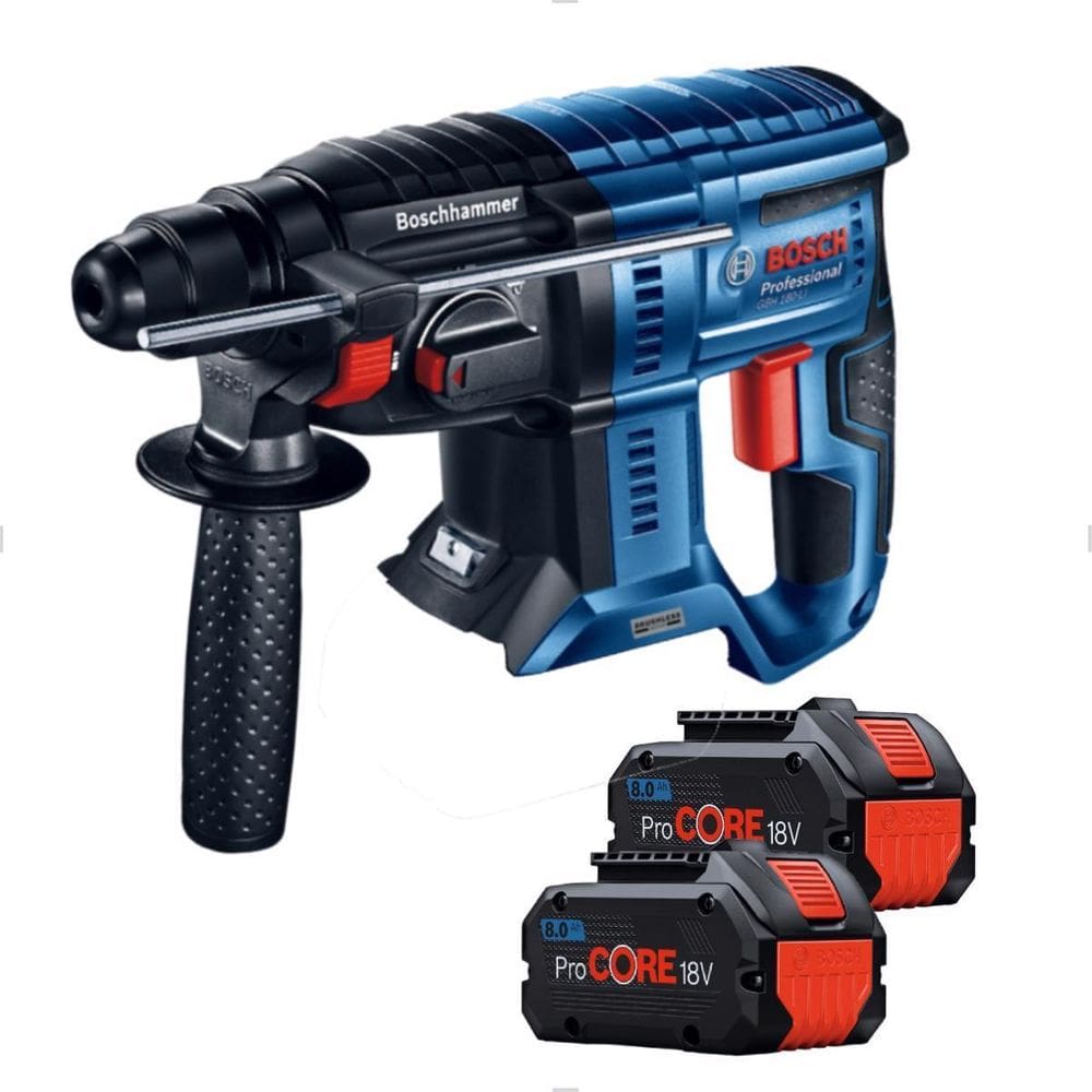 Martelete Perfurador Gbh 180-Li + 2 Bateria 18V 8.0Ah Bosch