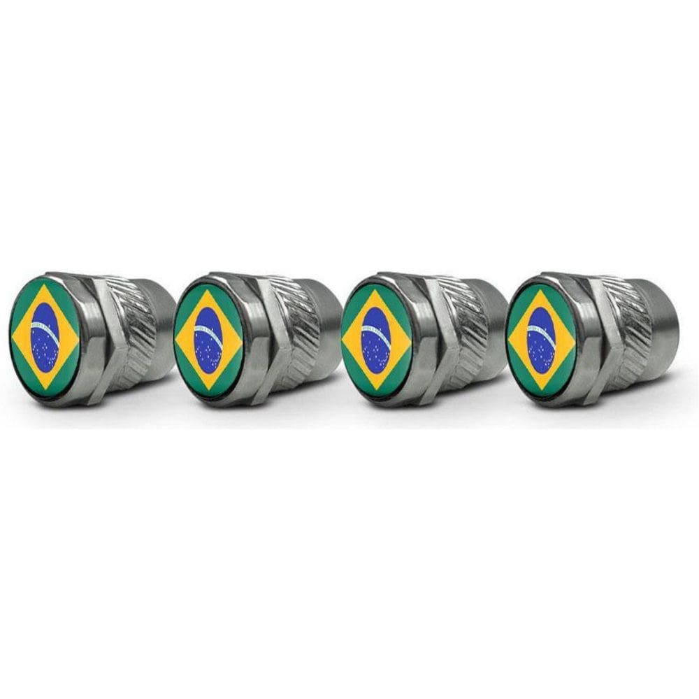 Tampa Bico Valvula Pneu Roda Inox Antifurto Bandeira Brasil