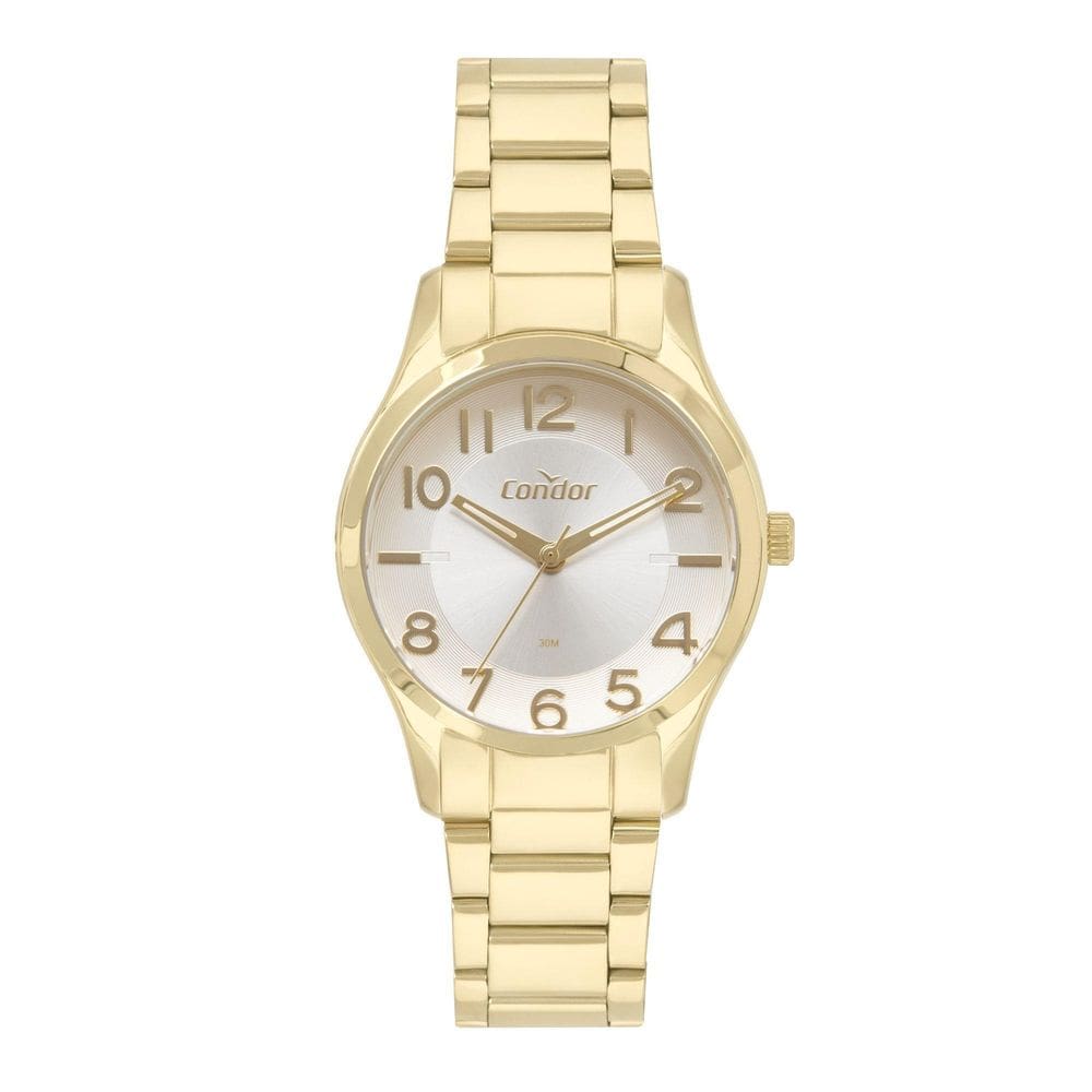 Kit Relógio Analógico Feminino Dourado Condor Co2036Mvh/K4C