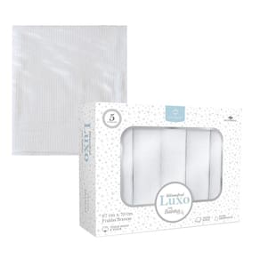 Kit Enxoval 5 Fraldas de Pano e Manta Baby 100% Algodão