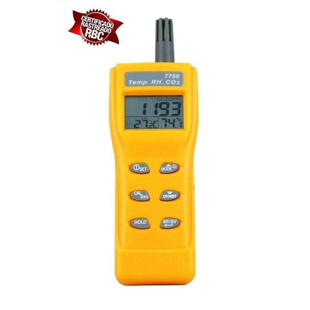 Medidor Dióxido Carbono Co2 + Temp + Umid Com Certif Calibr