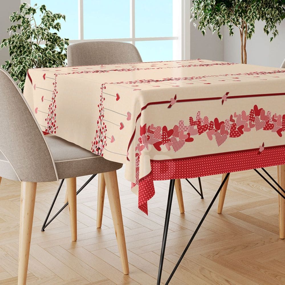 Toalha Mesa Térmica Impermeável Pvc Hearts 2,80x1,40