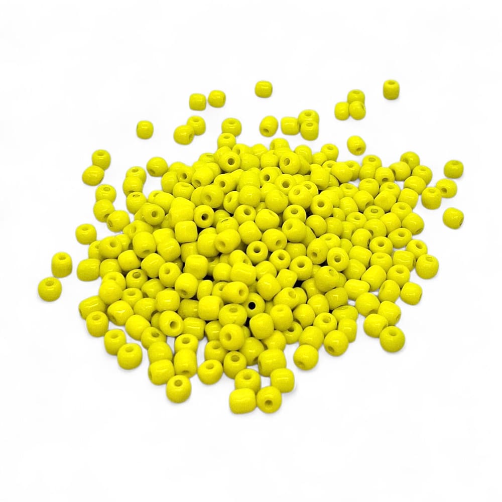 Miçanga Leitosa para Guia Amarela Lisa Artesanato 4mm 500g