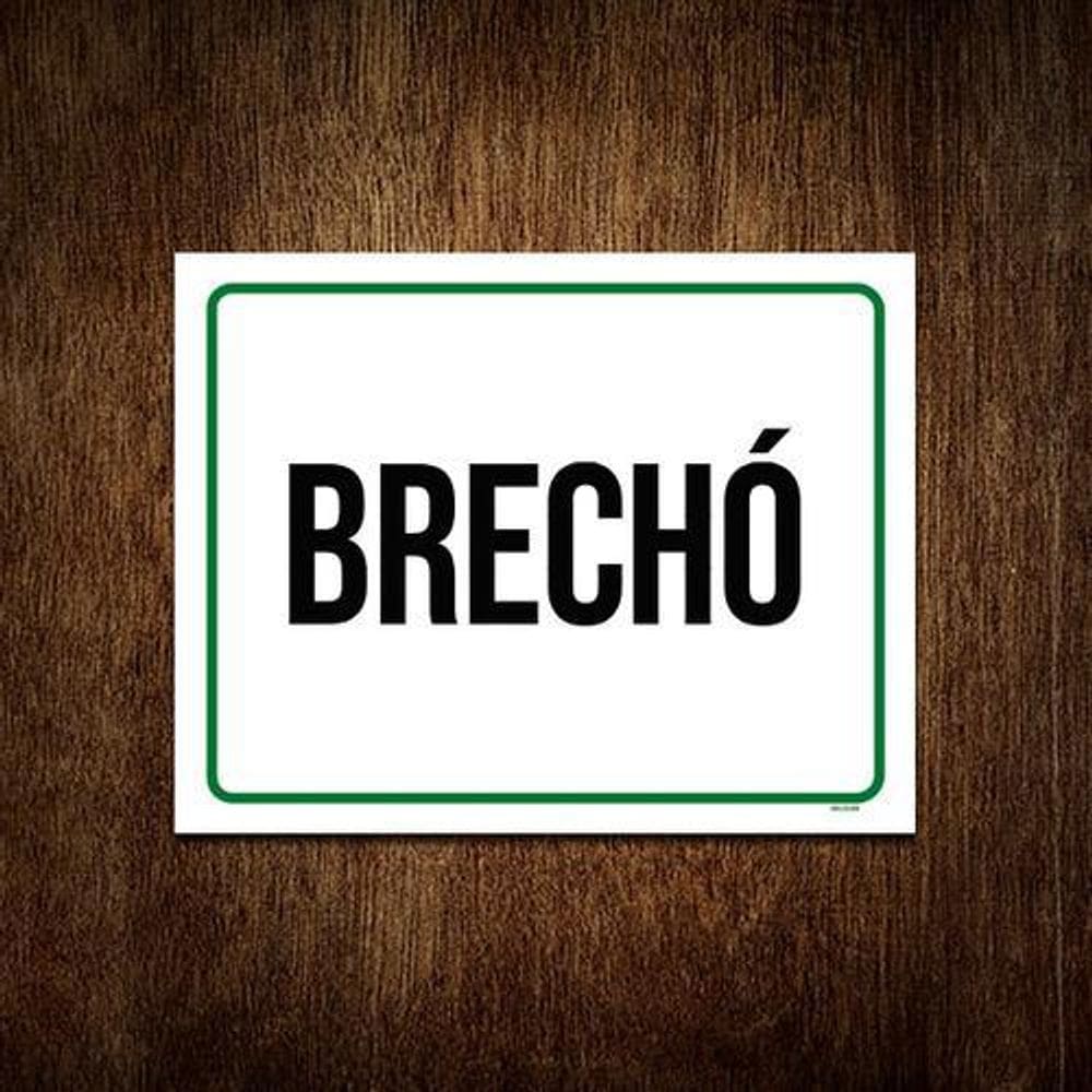 Placa Sinalização Brechó 18x23cm 3un