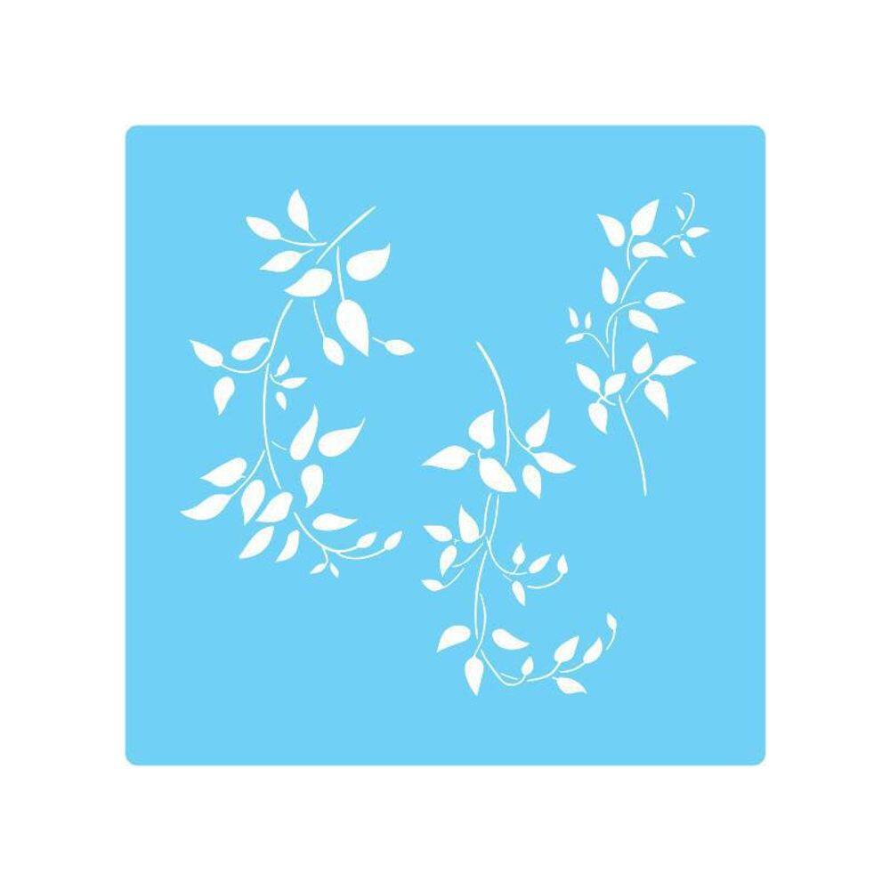 Stencil De Parede Tamako Floral - 55 X 55Cm - Ref 287