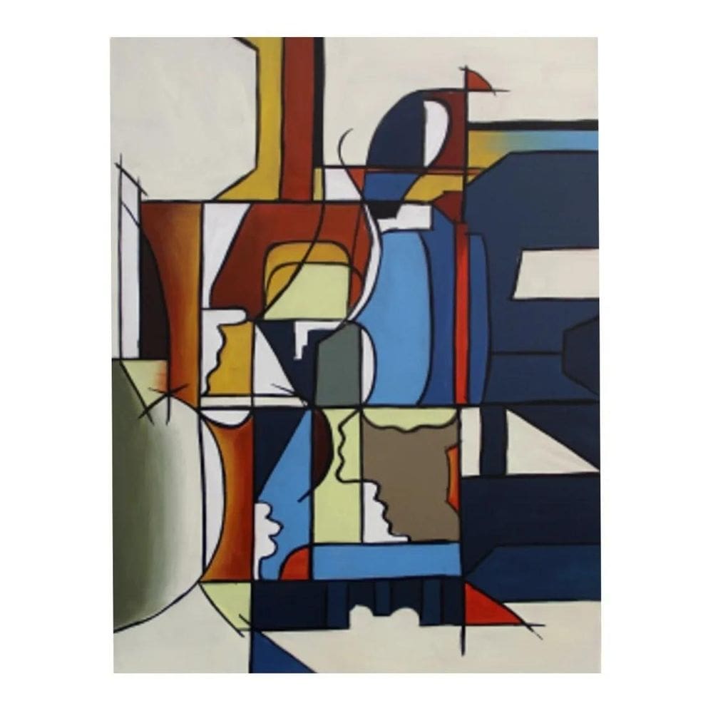 Quadro Decorativo Para Sala Tela À Óleo Abstrato 81 X 61
