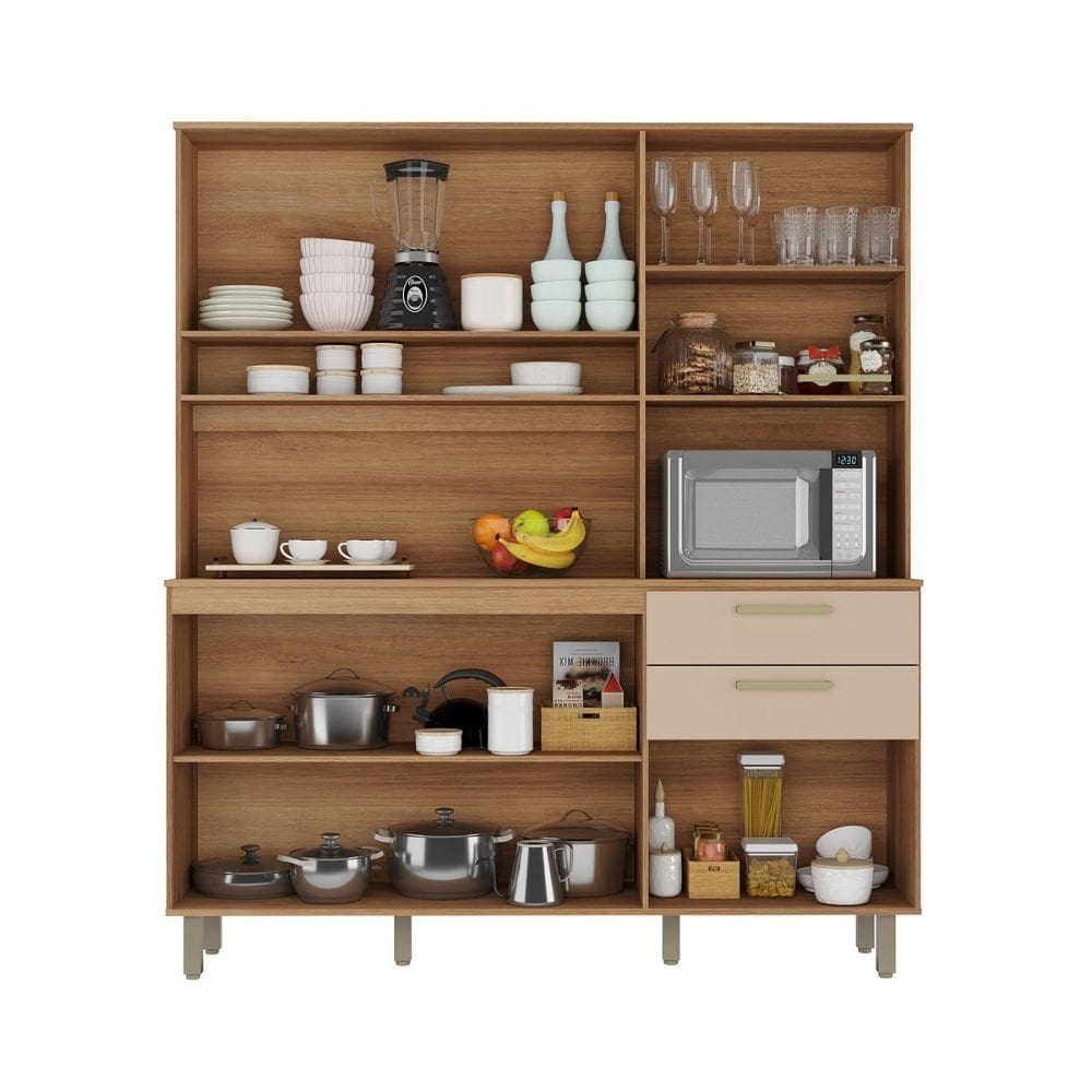 Kit Cozinha Luciane 7 Portas 2 Gavetas Carvalho | Casas Bahia