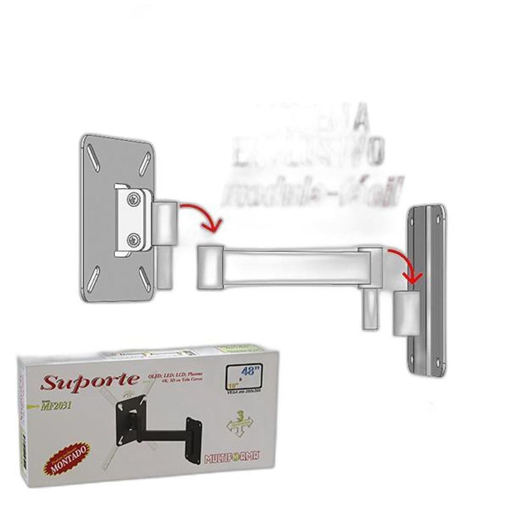 Suporte Tv 10 A 48 Articulado 3 Mov Led/Lcd/3D Multiforma