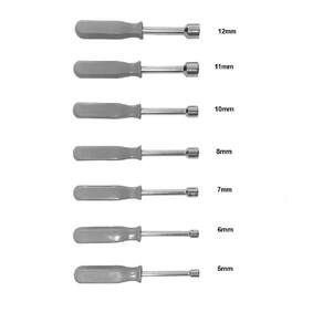 Kit Chaves Canhao Jogo 7 Peças Twsiter Vazada Profissional Aco 5 A 12mm Soquete Sextavada Fenda Pito