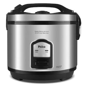 Panela De Arroz Elétrica PH10P Com 10 Xicaras Philco Preto/inox 110V